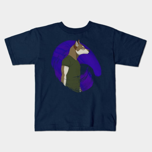 Pensive Werewolf Kids T-Shirt by Two Cat Club